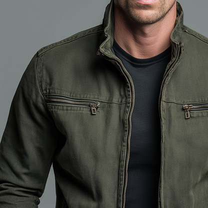 Dario | Chaqueta vintage de algodón con cremallera