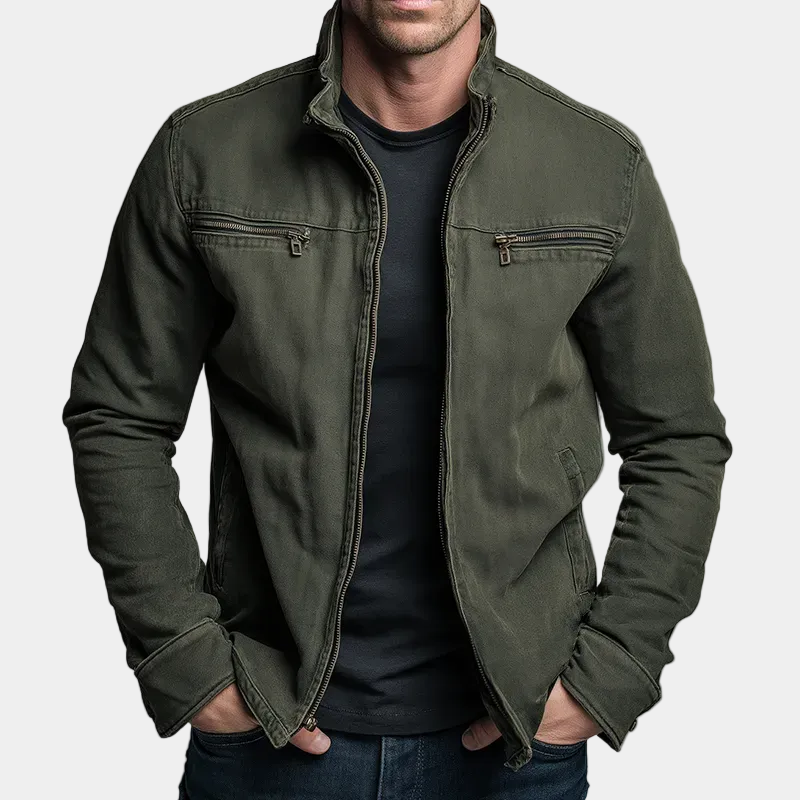 Dario | Chaqueta vintage de algodón con cremallera