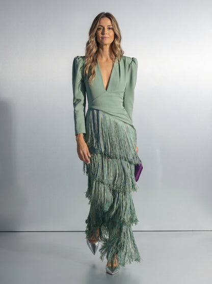 Elena | Elegante Vestido con Flecos
