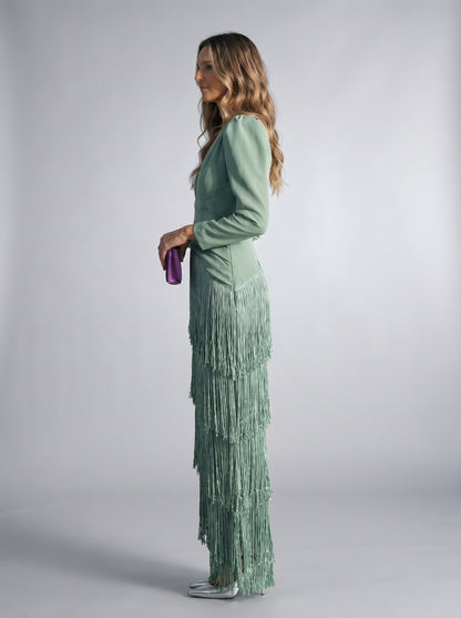 Elena | Elegante Vestido con Flecos