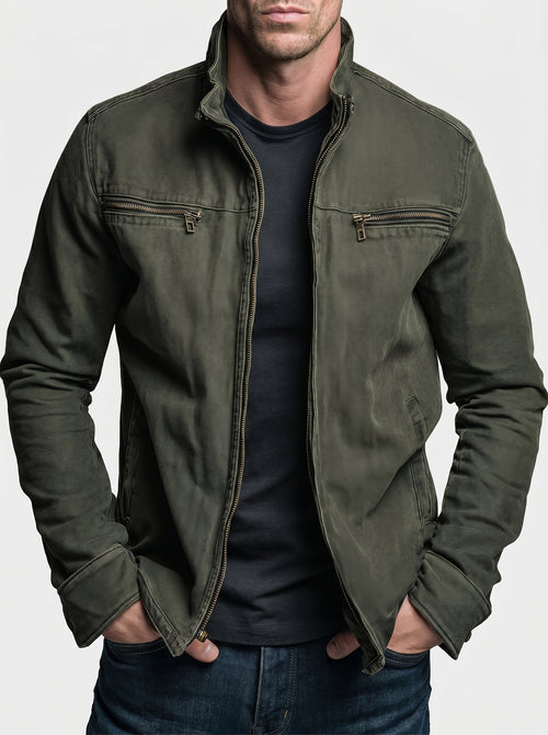 Dario | Chaqueta vintage de algodón con cremallera