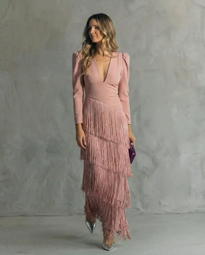 Elena | Elegante Vestido con Flecos